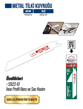 BAYTEC S922EF METAL TİLKİ KUYRUĞU MK2316 5 Lİ PAKET 
